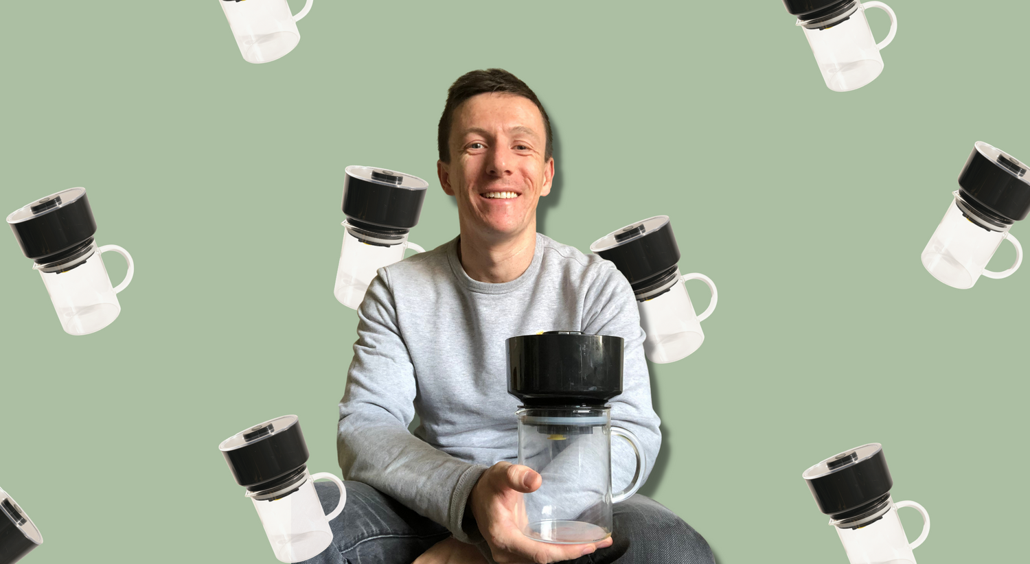Four-time World Barista Championship finalist Ben Put with the VacOne Air Brewer