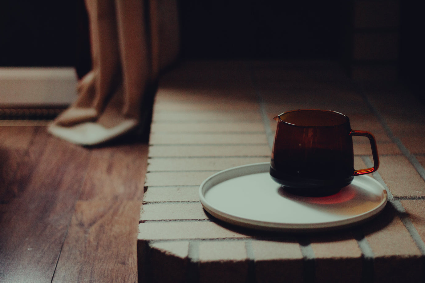 Photo of Kinto Sepia Jug and Kinto Ceramic Lab Plate
