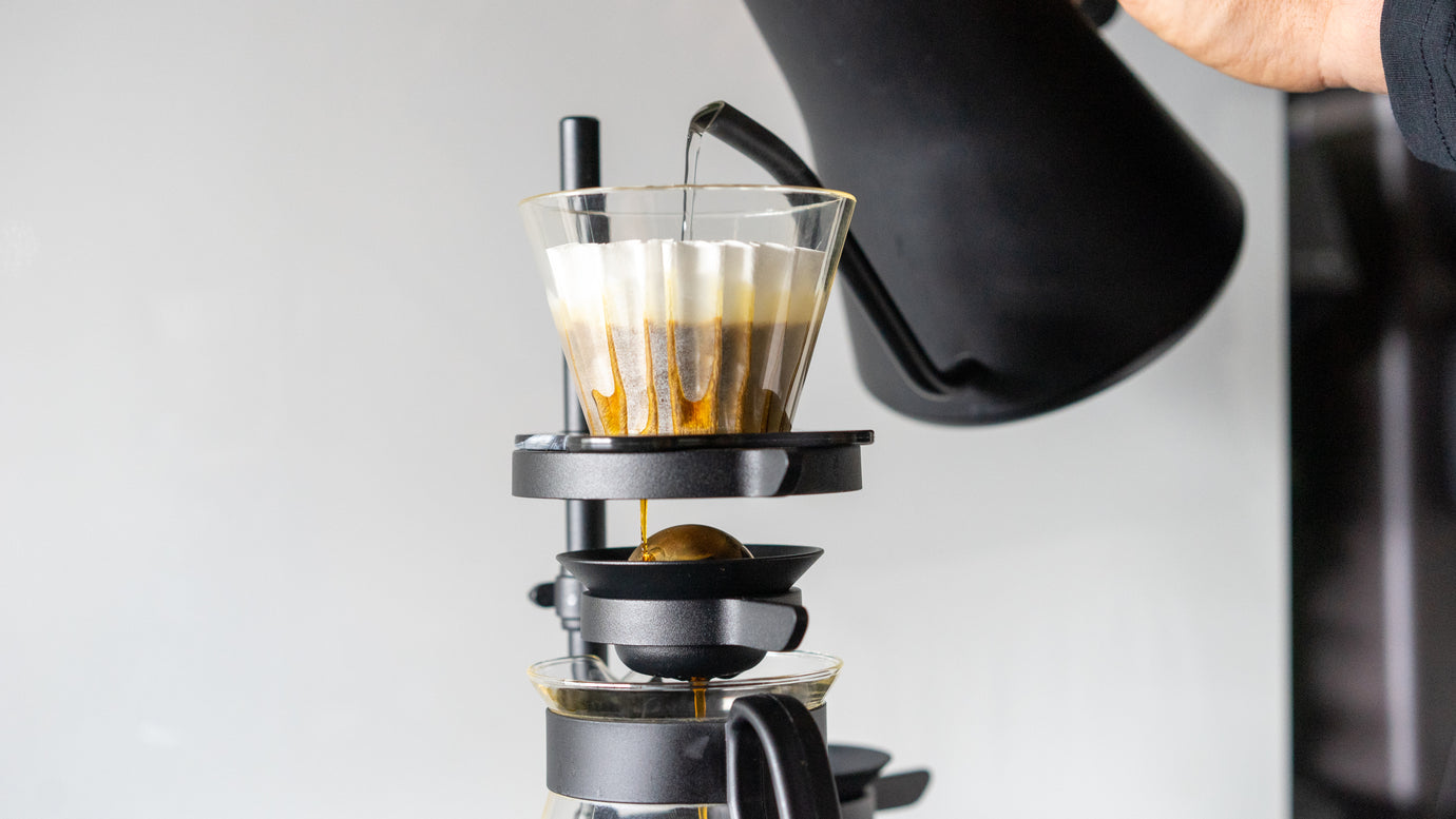 A Nucleus Paragon being used to brew specialty coffee