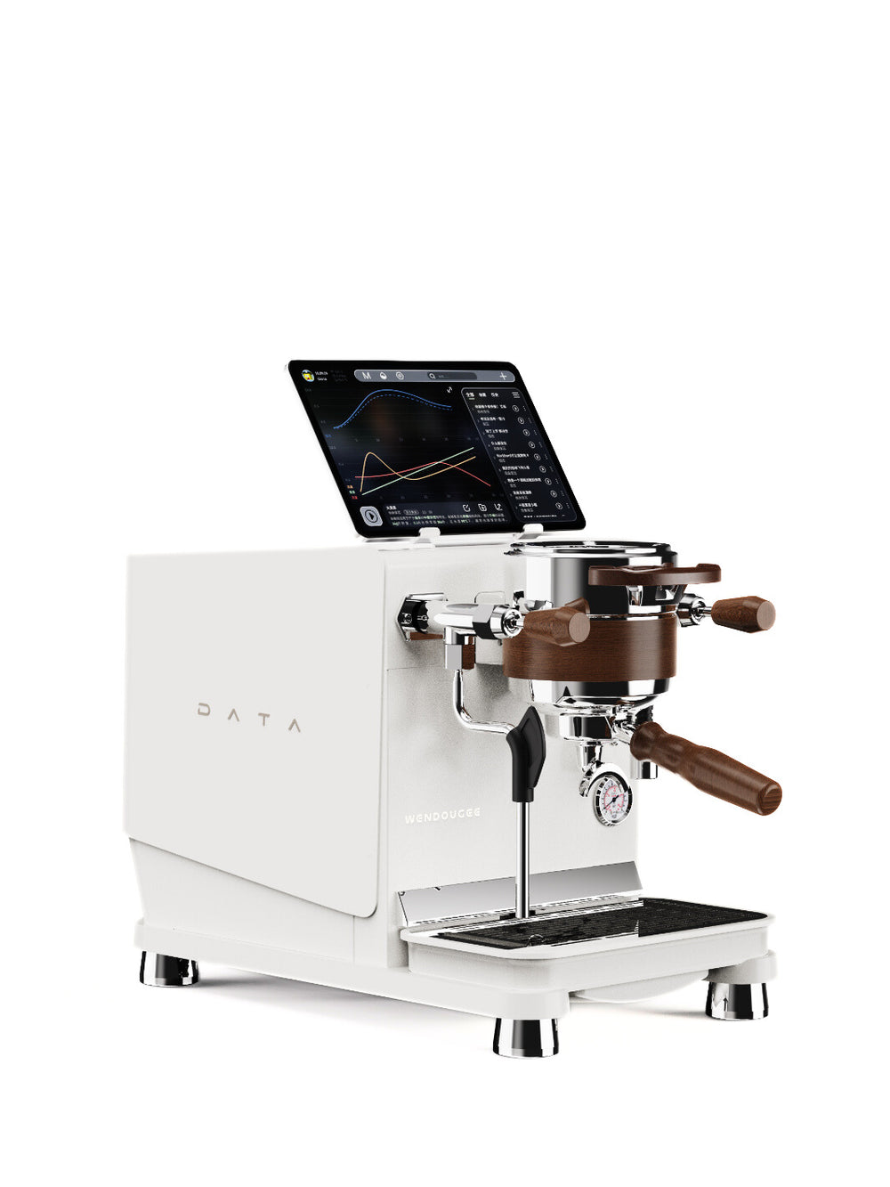 Photo of WENDOUGEE Data S Espresso Machine (120V) (Reservoir/Direct Plumb) ( White (w Silver) ) [ Wendougee ] [ Espresso Machines ]
