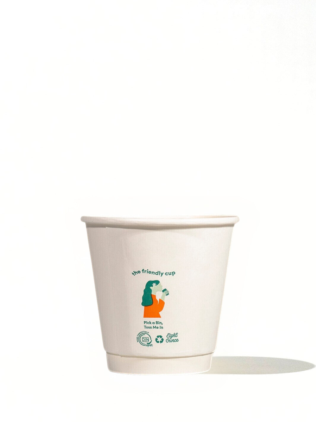 LITTLE GREEN PANDA Home Compostable Double Wall Paper Cup (500-Pack) (White)