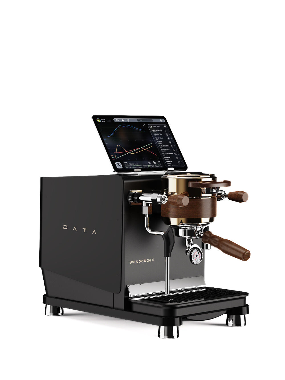 Photo of WENDOUGEE Data S Espresso Machine (120V) (Reservoir/Direct Plumb) ( Black (w Gold) ) [ Wendougee ] [ Espresso Machines ]
