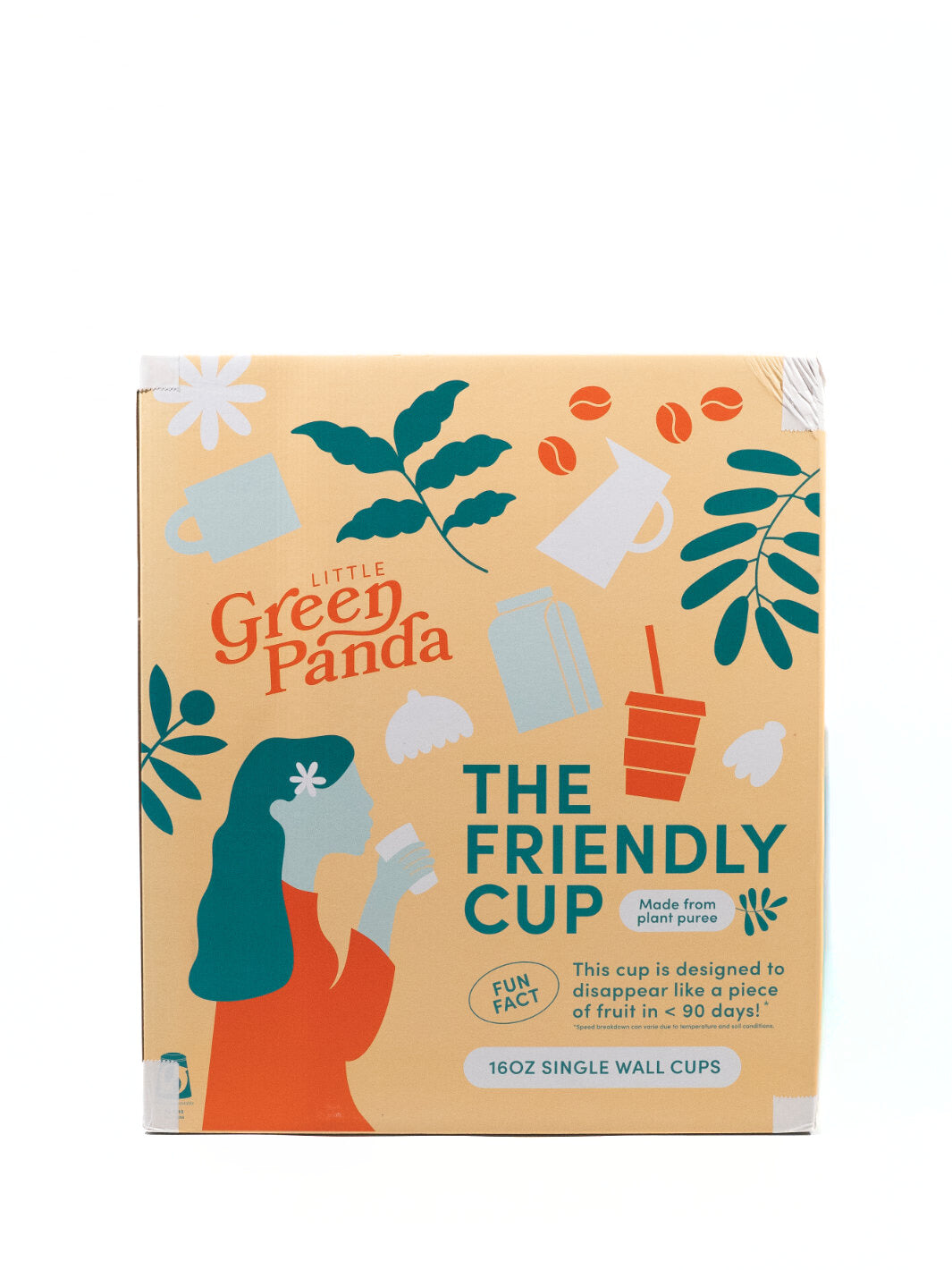 LITTLE GREEN PANDA Home Compostable Paper Cup (1000-Pack) (Brown)