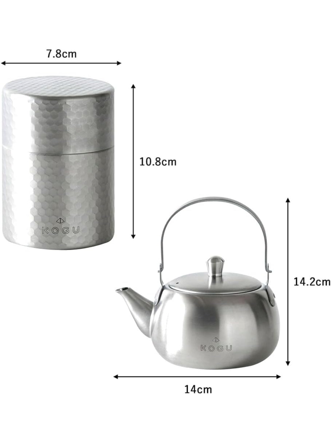 KOGU 2-Piece Tea Set (Kyusu Teapot + Tea Canister)