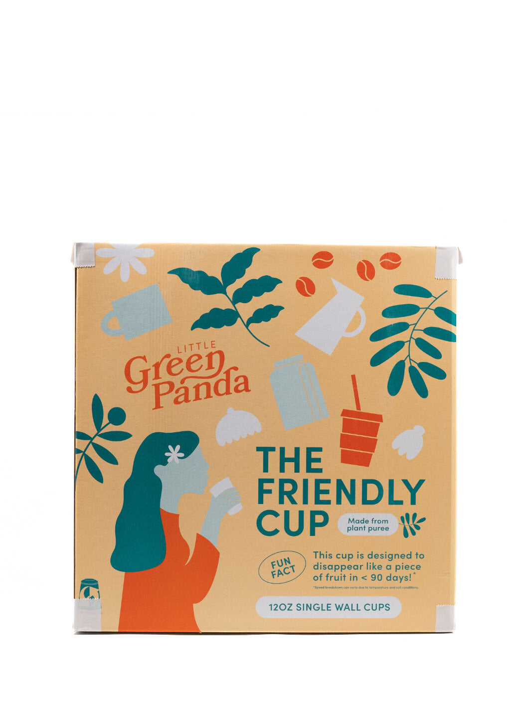 LITTLE GREEN PANDA Home Compostable Paper Cup (1000-Pack) (Brown)