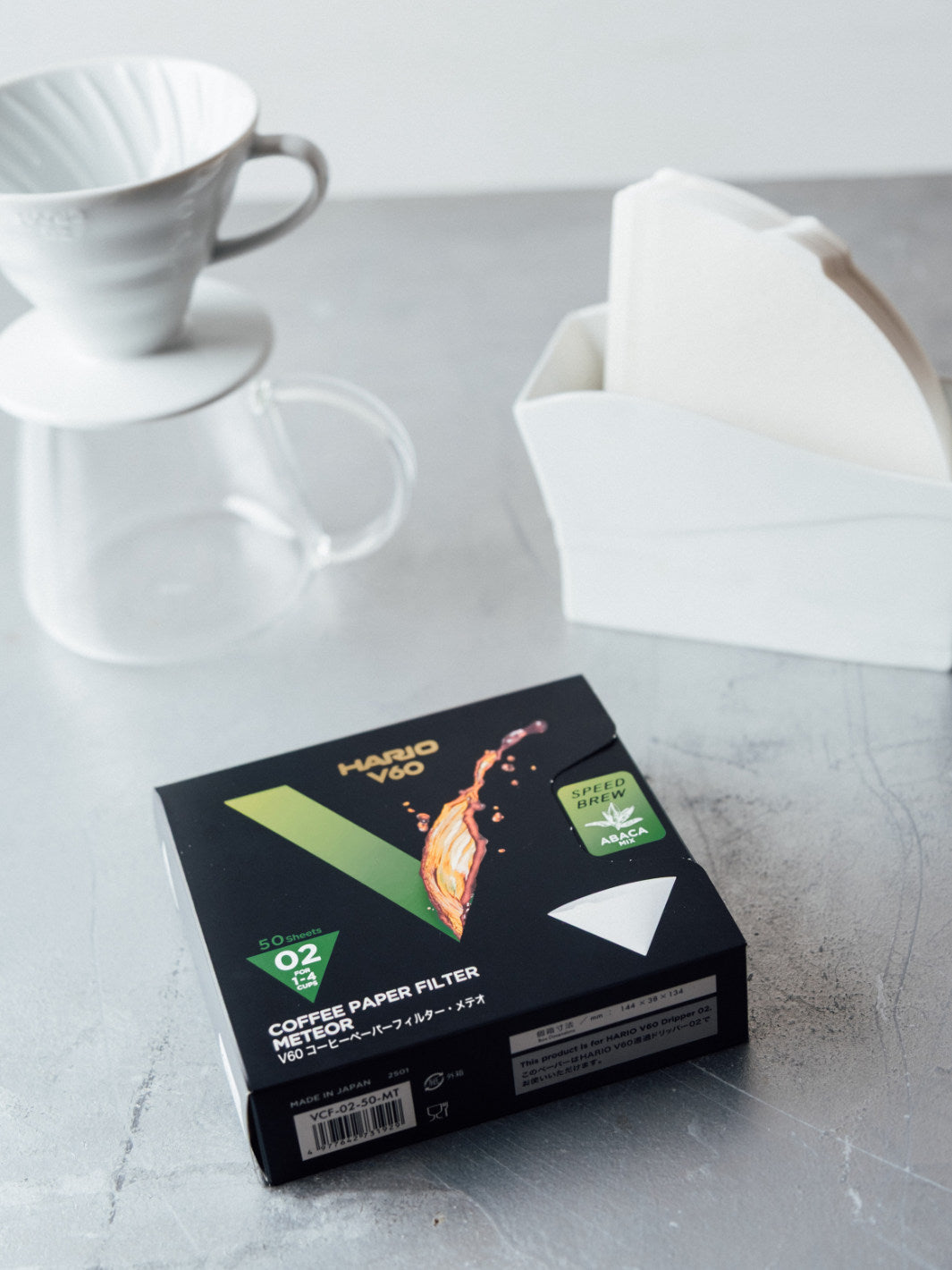 HARIO METEOR V60-02 Abaca Speed Filters (50-Pack)