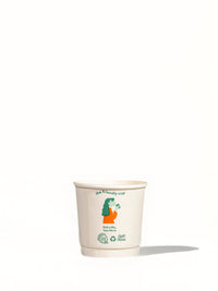 Photo of LITTLE GREEN PANDA Home Compostable Double Wall Paper Cup (500-Pack) (White) ( 4oz 118ml ) [ Little Green Panda ] [ Single Use Cups ]