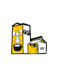 Photo of EIGHT OUNCE Brew Crew Pin ( Oat Milk ) [ Eight Ounce Coffee ] [ Apparel, Pins and Posters ]