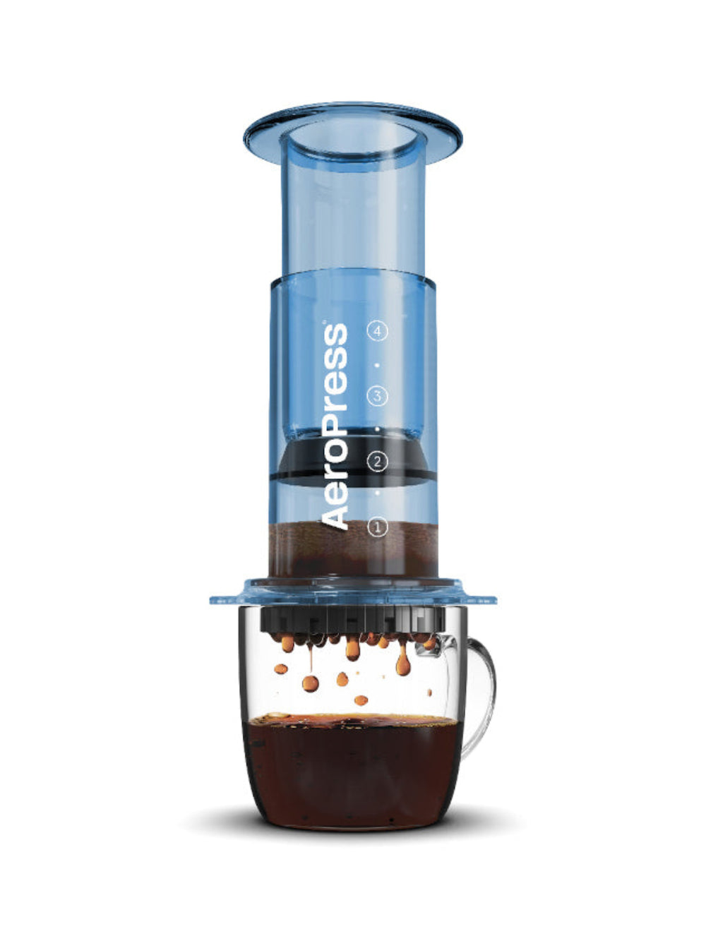 Photo of AeroPress Clear Coffee Maker ( Blue ) [ AeroPress ] [ Press Brewers ]