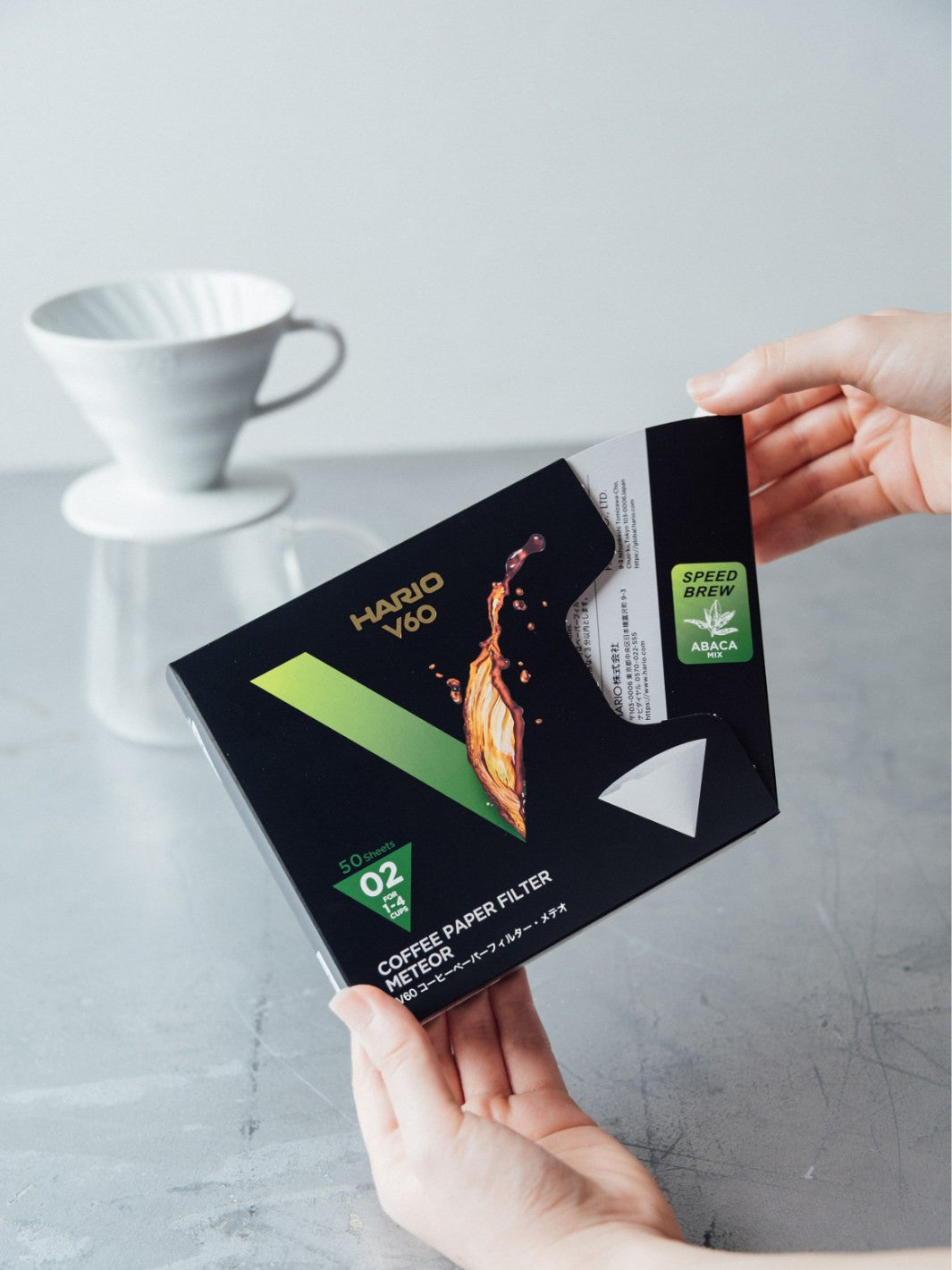 HARIO METEOR V60-02 Abaca Speed Filters (50-Pack)