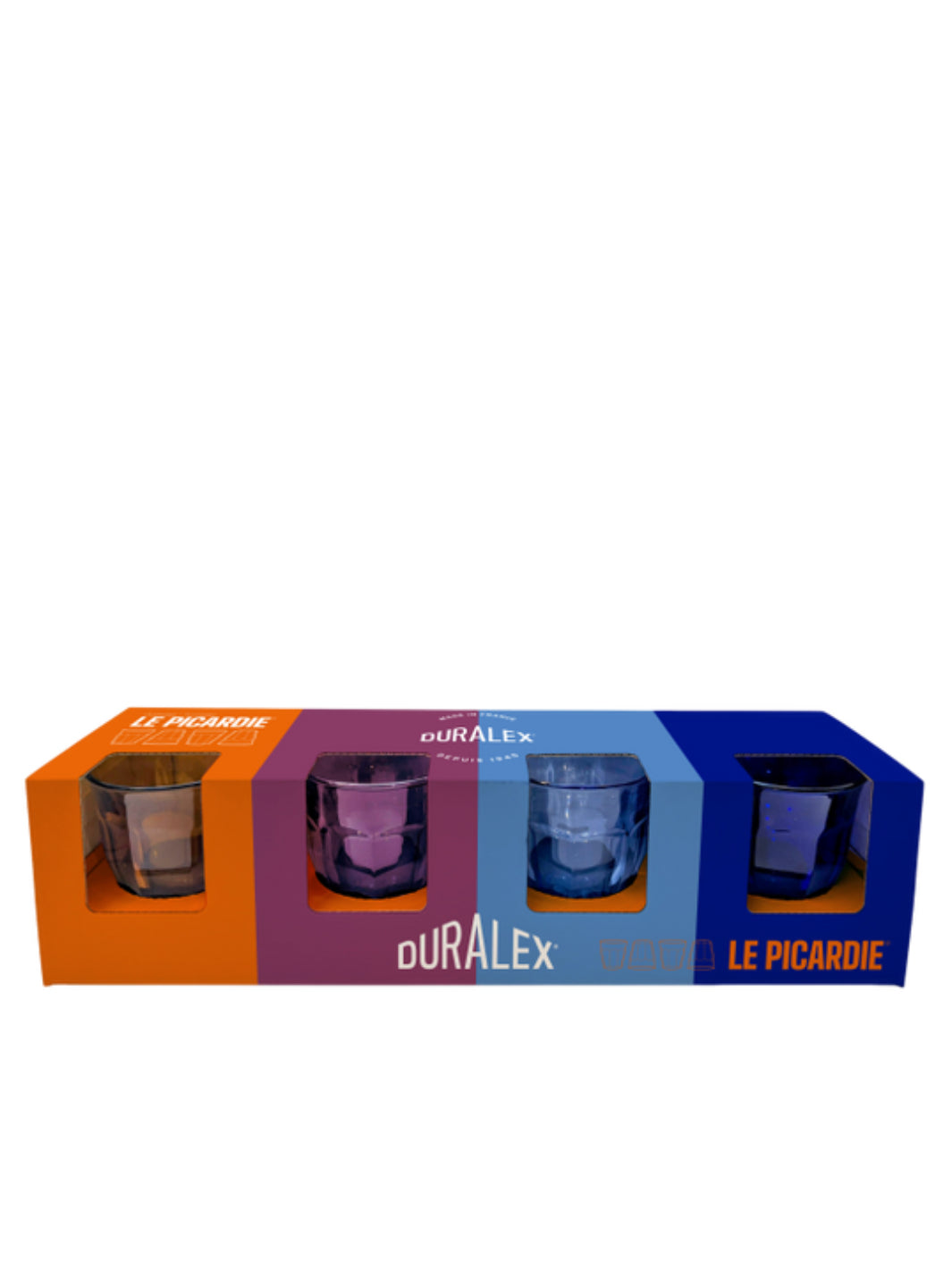 DURALEX Le Picardie® Assorted Colours Glass Tumbler Gift Box (250ml/8.5oz) (4-Pack)