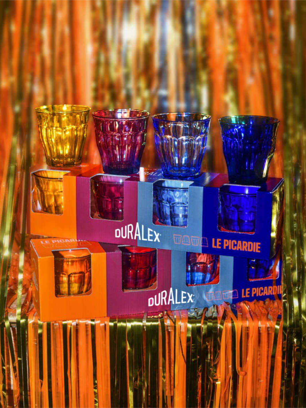 DURALEX Le Picardie® Assorted Colours Glass Tumbler Gift Box (250ml/8.5oz) (4-Pack)