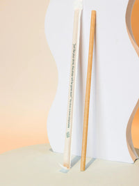 Photo of LITTLE GREEN PANDA Paper-Wrapped Home Compostable Straw (⌀6x210mm/⌀0.24x8.3in) (Straight Cut) (300-Pack) ( ) [ Little Green Panda ] [ Single Use Straws ]