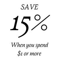 SAVE 15% when you spend $1 or more on Fable products