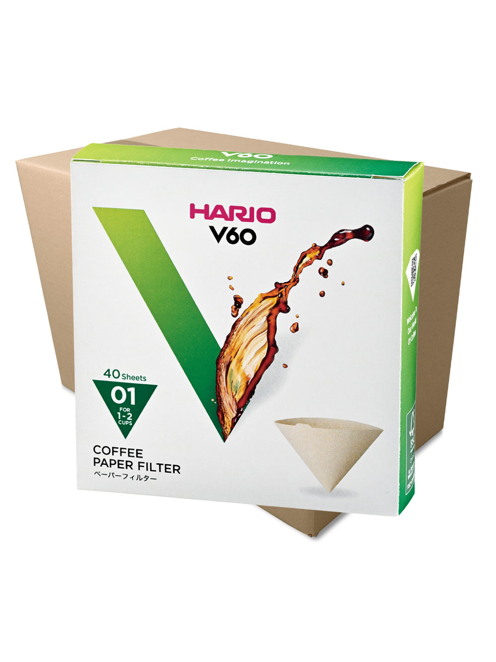 Photo of HARIO V60-01 Filters (40-Pack) ( 300 Units (1 Case) Brown ) [ HARIO ] [ Paper Filters ]