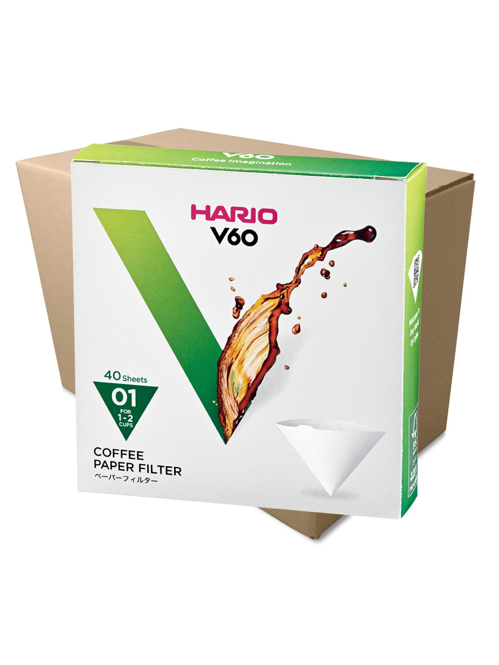Photo of HARIO V60-01 Filters (40-Pack) ( 300 Units (1 Case) White ) [ HARIO ] [ Paper Filters ]
