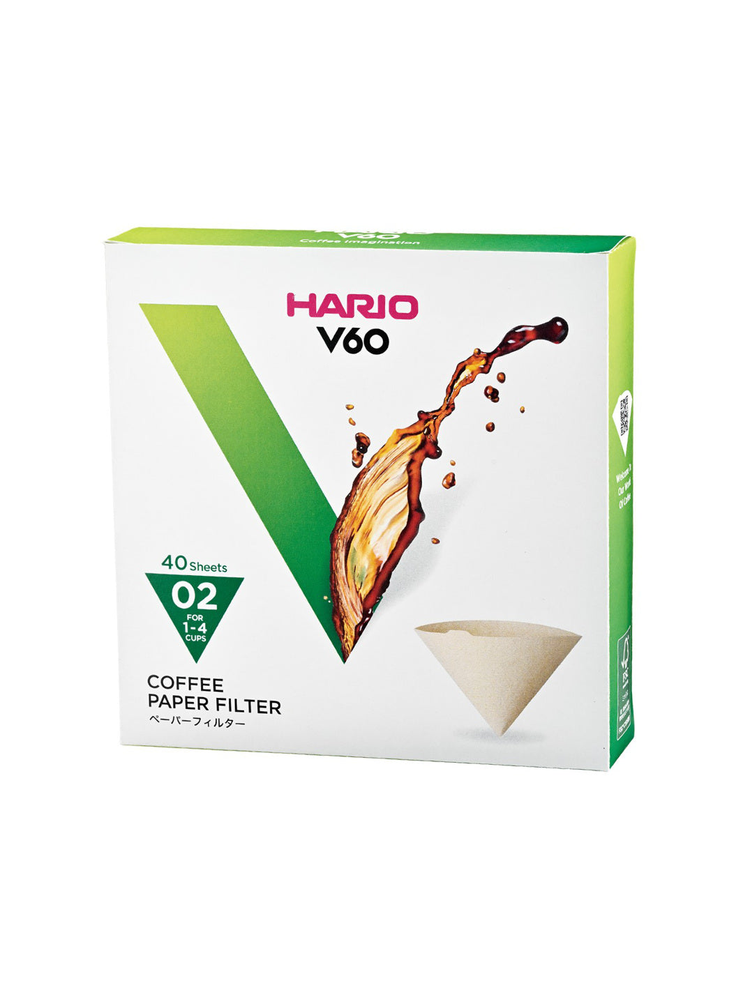 Hario V60-02 Filtros De Papel Sin Blanquear Misarashi VCF-02-100MK 100