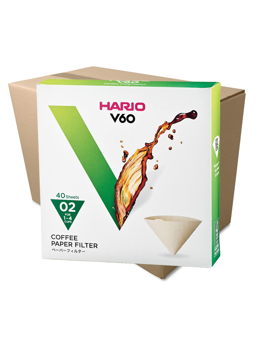 Photo of HARIO V60-02 Filters (40-Pack) ( 240 Units (1 Case) Brown ) [ HARIO ] [ Paper Filters ]