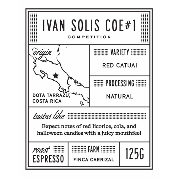 Photo of Manhattan - Ivan Solis: COE#1 ( Default Title ) [ Manhattan Coffee Roasters ] [ Coffee ]