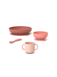 Photo of EKOBO Bambino Silicone Baby Meal Set with Silicone Spoon ( Coral ) [ EKOBO ] [ Plates ]