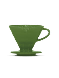 Photo of HARIO V60-02 Dripper (Ceramic) ( Dark Green Standard (JP/EN) ) [ HARIO ] [ Pourover Brewers ]