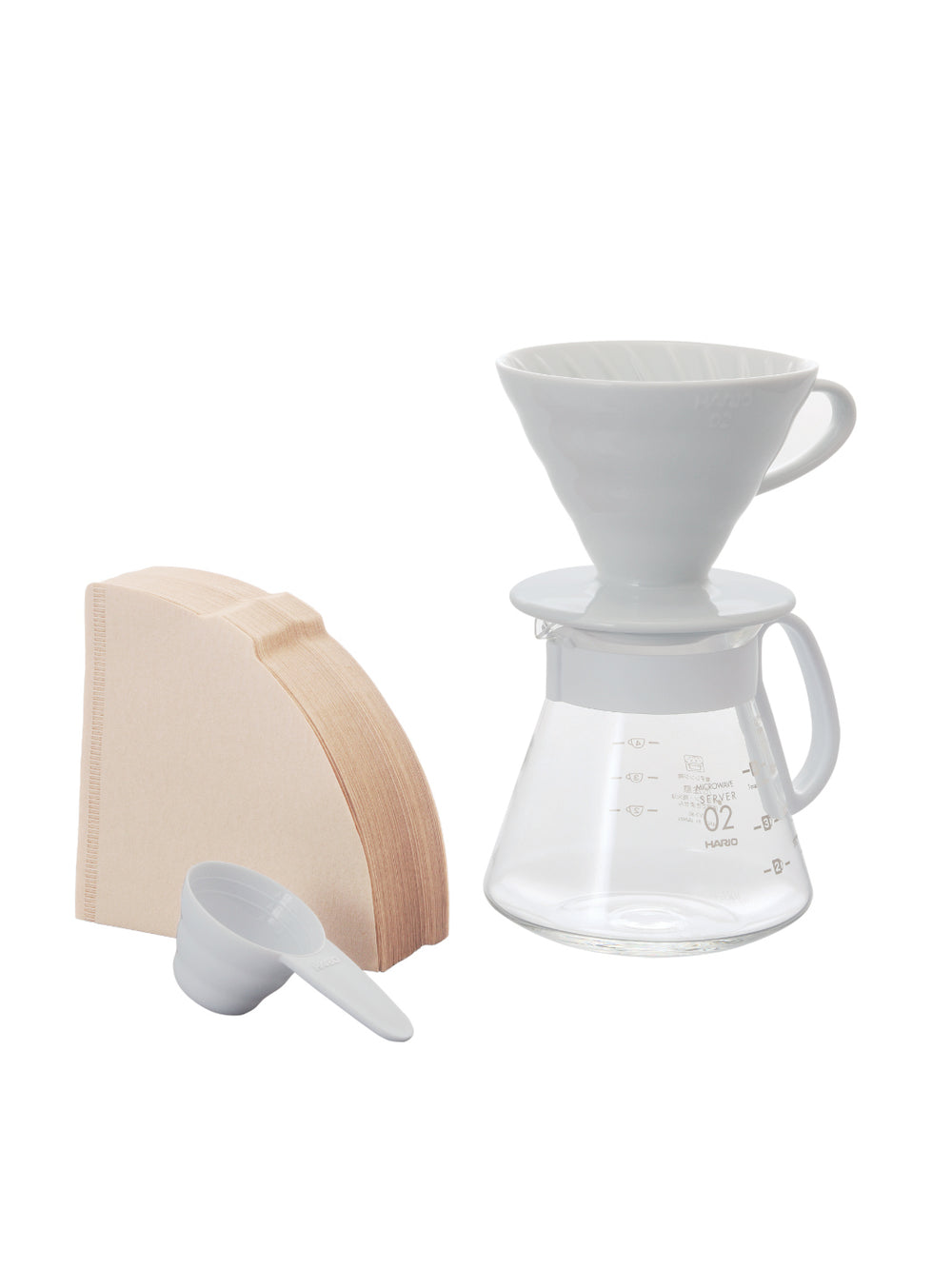 Photo of HARIO V60-02 Ceramic Dripper Set (White) ( Default Title ) [ HARIO ] [ Coffee Kits ]